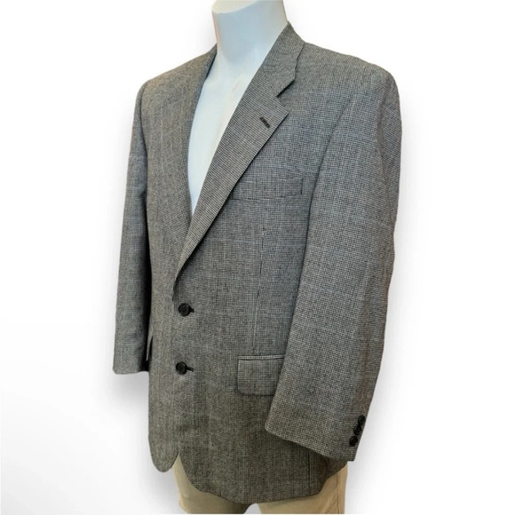 BURBERRY Men’s Wool Gray Plaid Blazer Sports Coat Suit Jacket - Picture 4 of 12